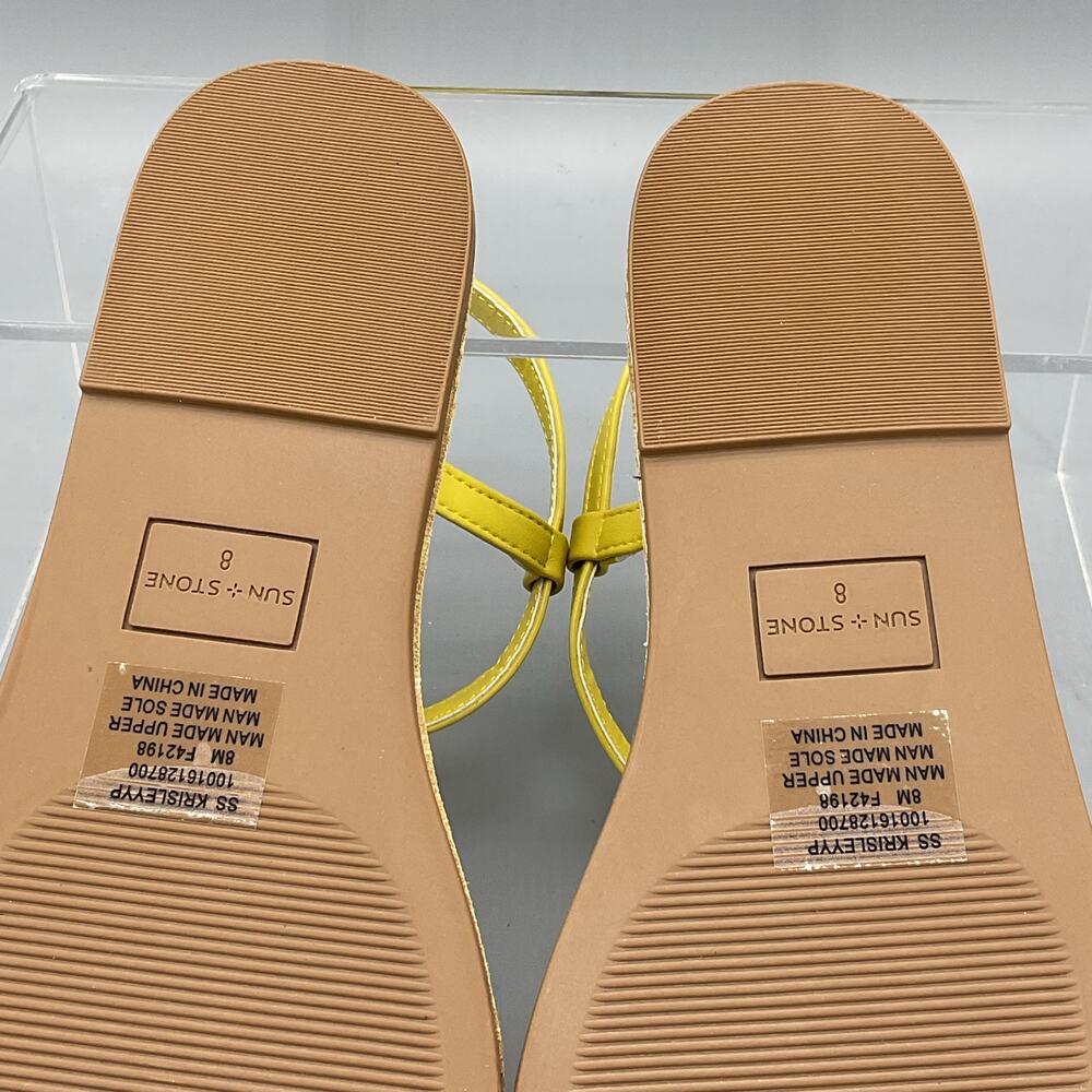 NEW Sun + Stone Women’s Kristi Slingback Flat Sandals Yellow Size 8M - Picture 9 of 10